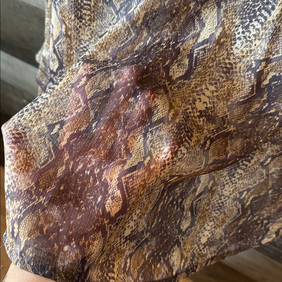 A.n.a Snake Print Ruffled Top - Picture 8 of 9